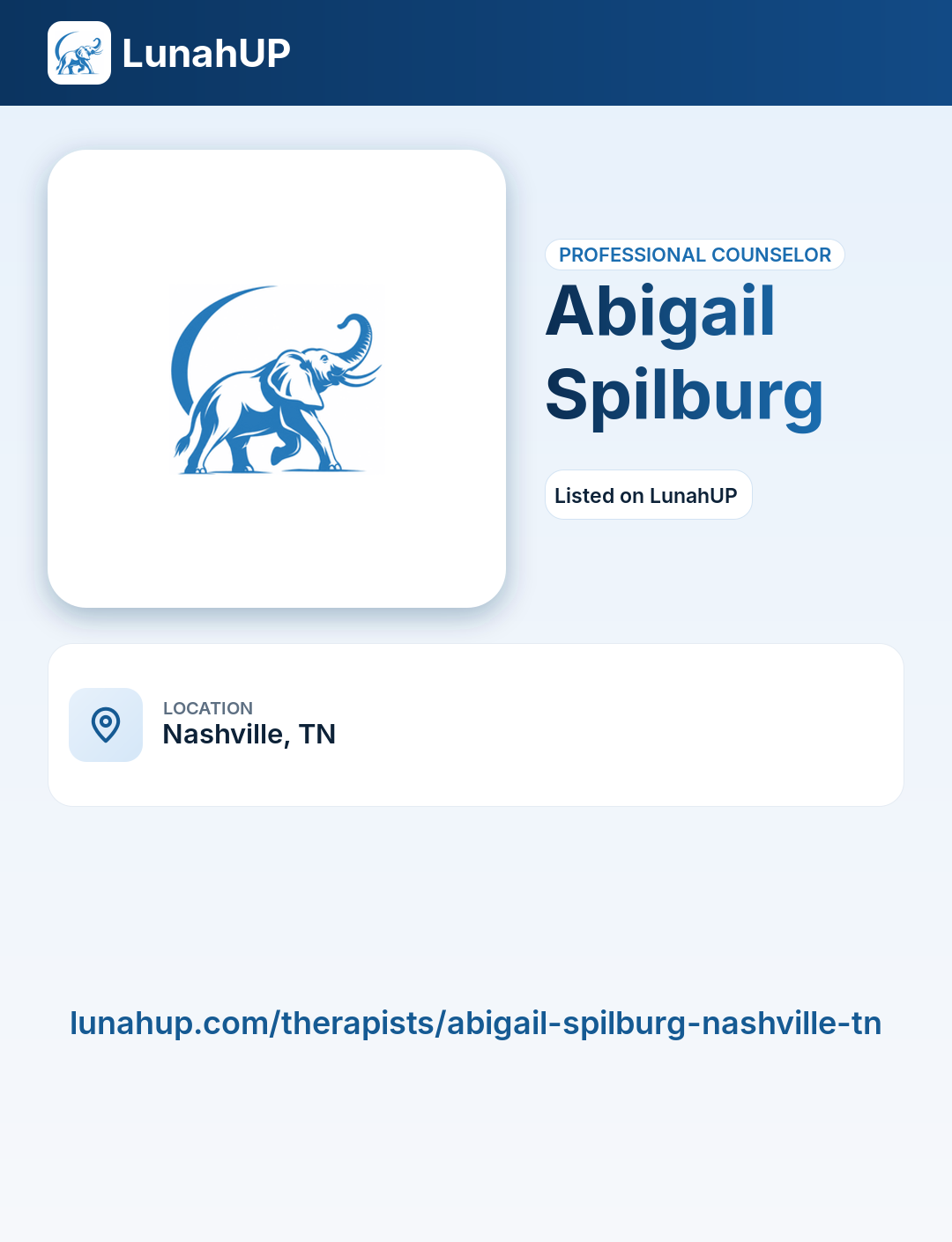 Abigail Spilburg. Professional counselor. 
