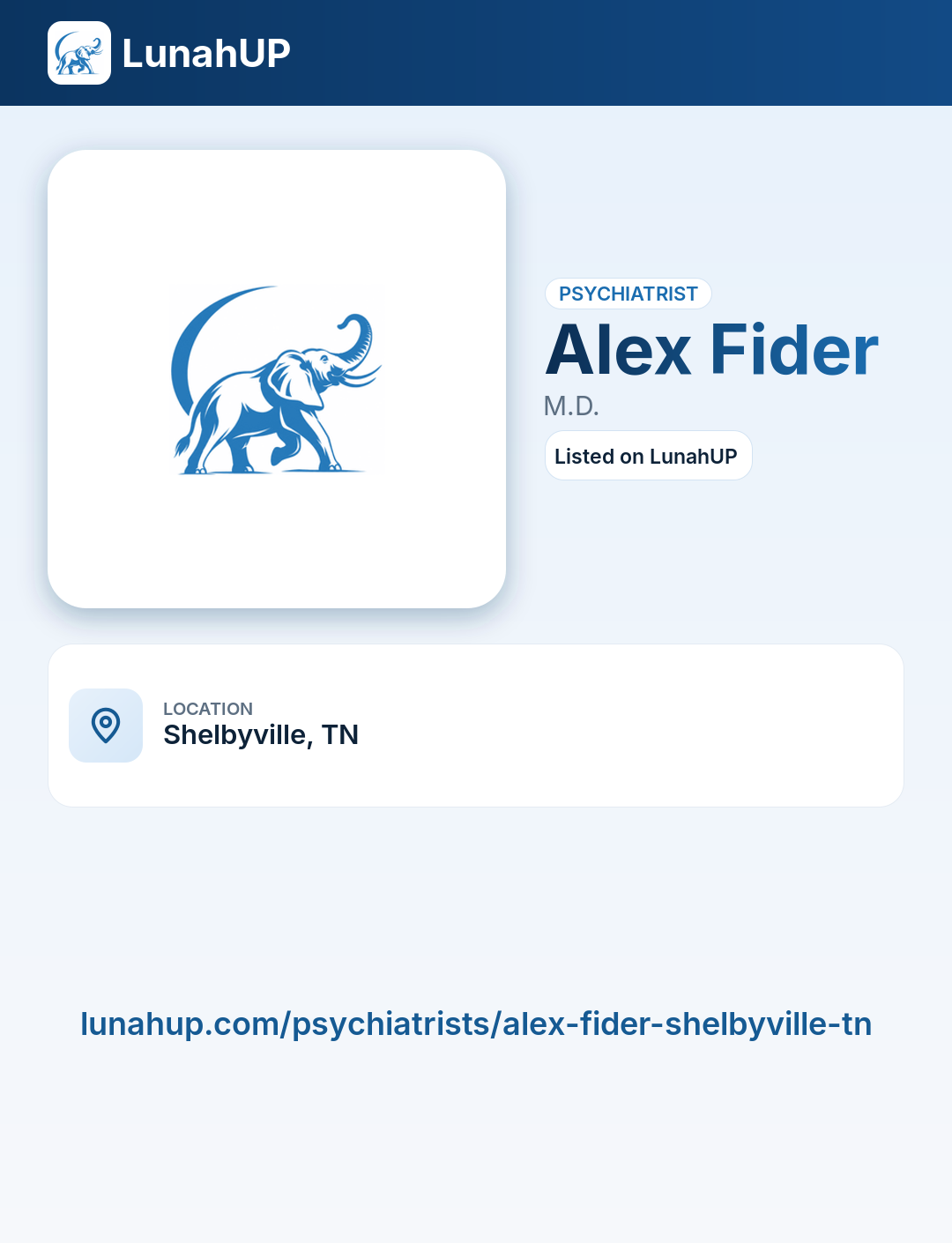 Alex Fider, M.D.. Psychiatrist.