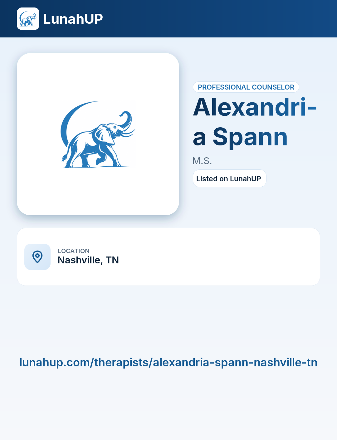 Alexandria Spann, M.S.. Professional counselor. 