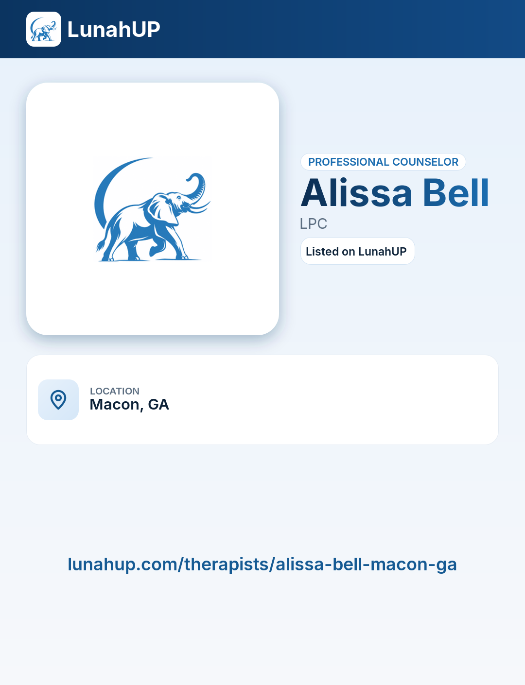 Alissa Bell, LPC. Professional counselor.