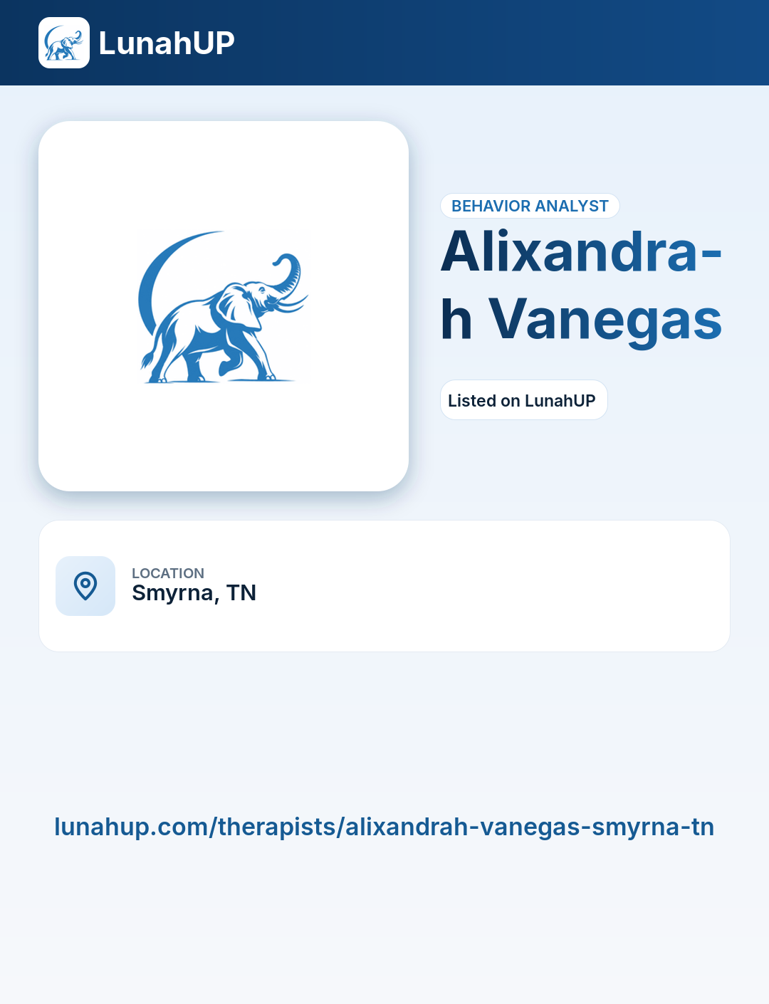 Alixandrah Vanegas. Behavior analyst.