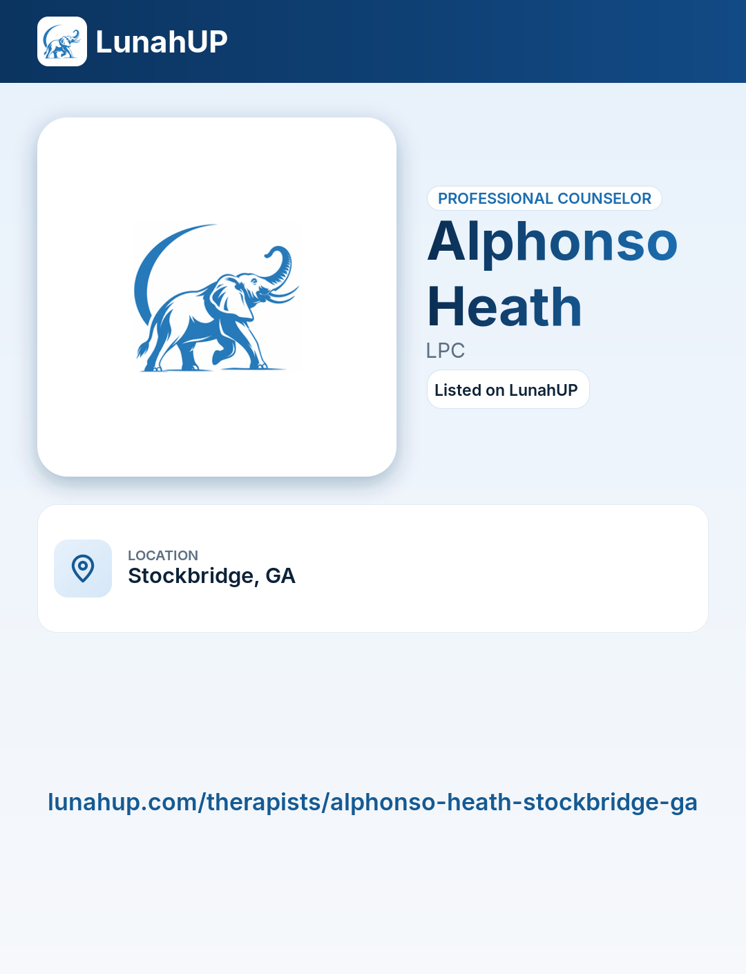 Alphonso Heath, LPC. Professional counselor. 