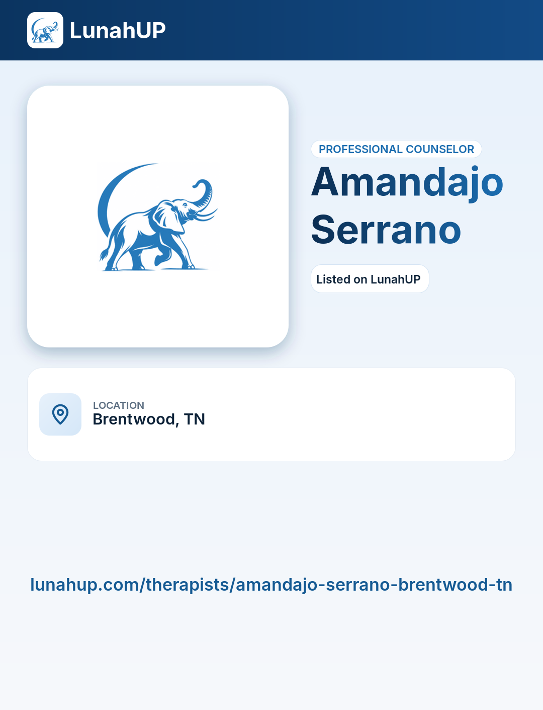 Amandajo Serrano. Professional counselor.