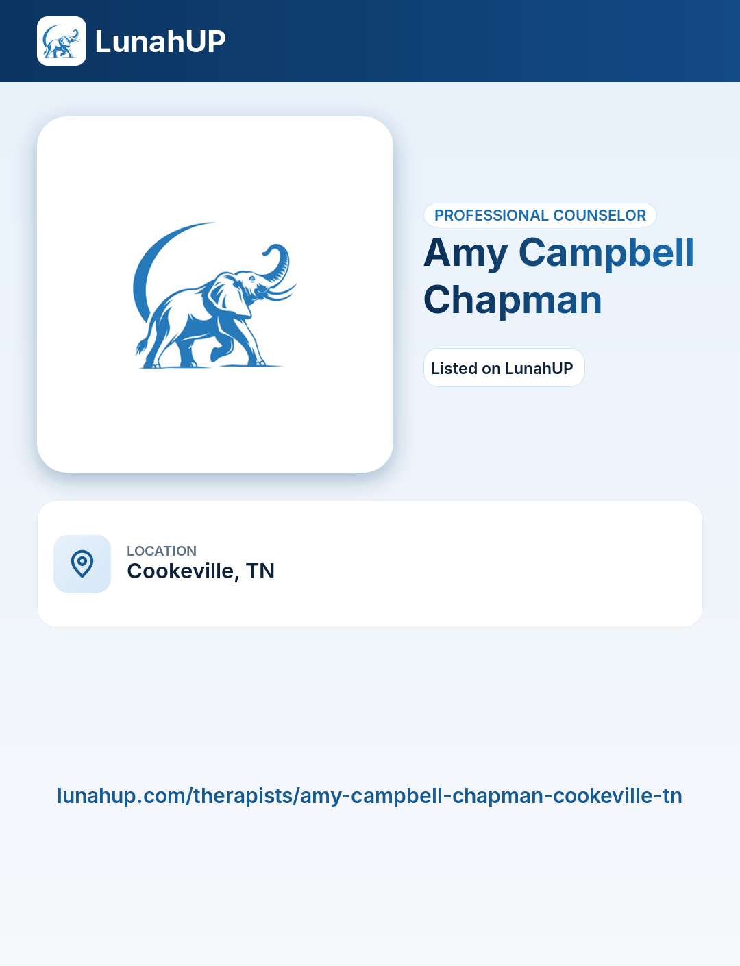 Amy Campbell Chapman. Professional counselor.