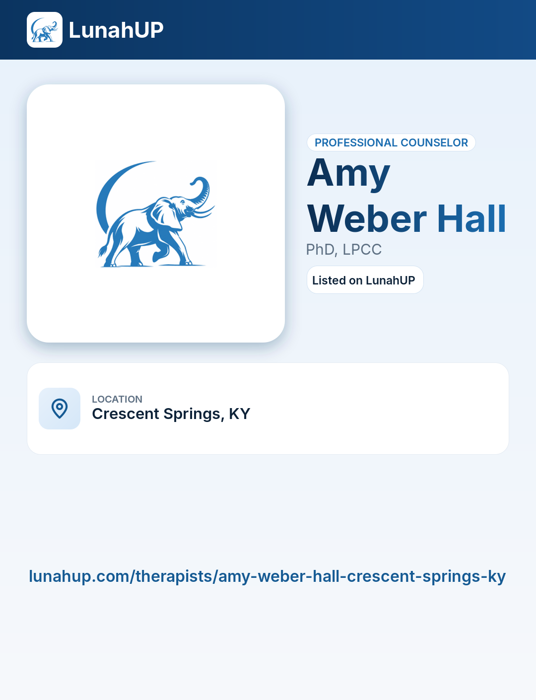 Amy Weber Hall, PhD, LPCC. Professional counselor. 