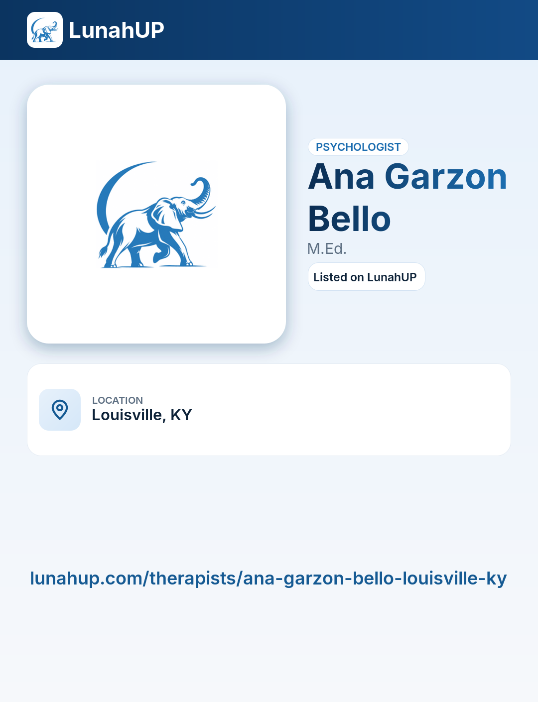 Ana Garzon Bello, M.Ed.. Psychologist.