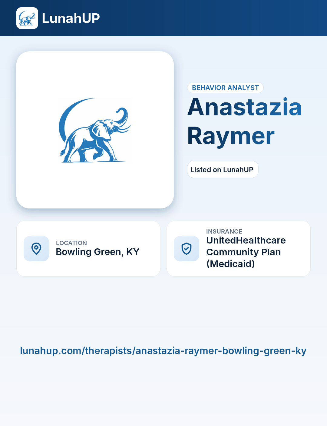 Anastazia Raymer. Behavior analyst.