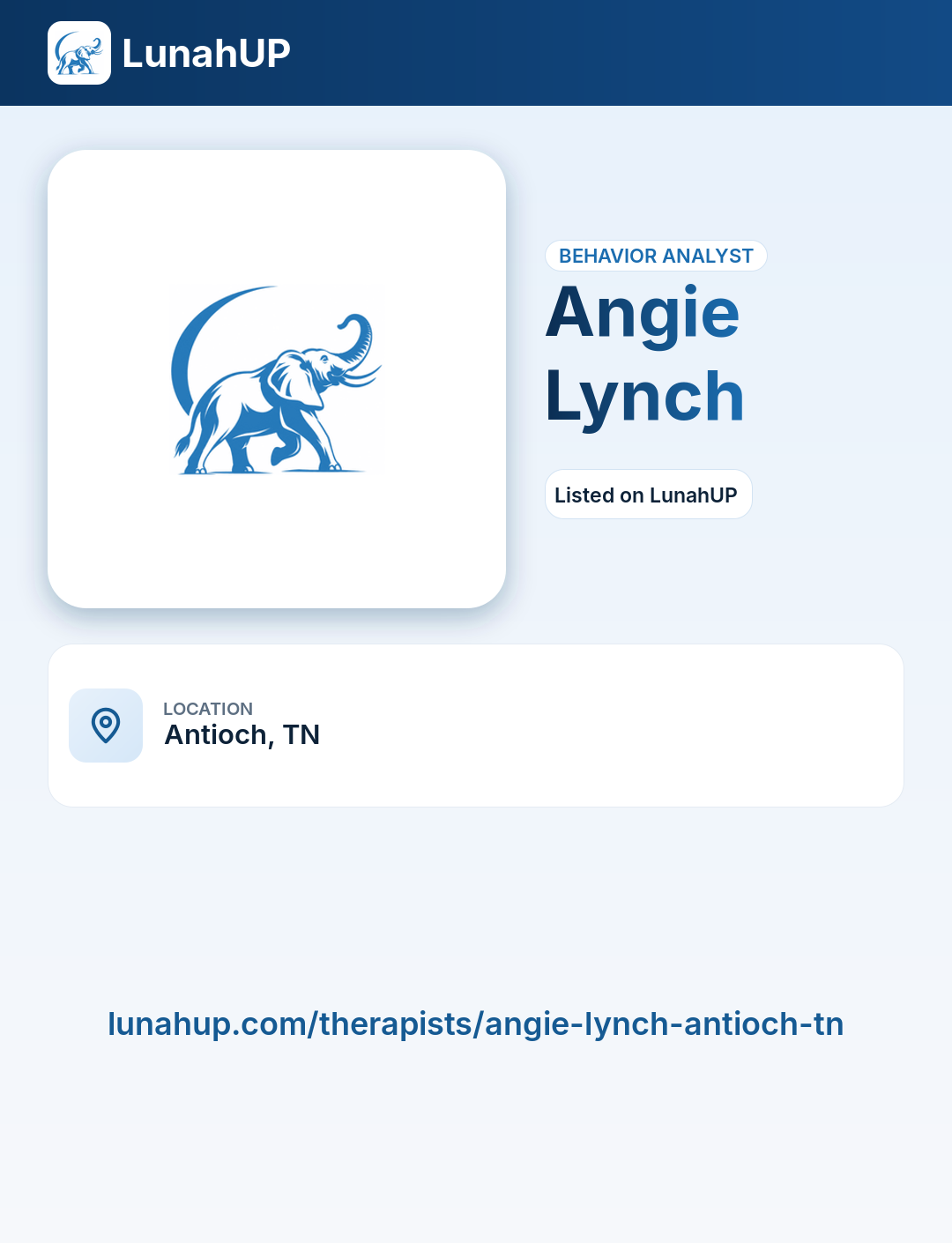 Angie Lynch. Behavior analyst. 