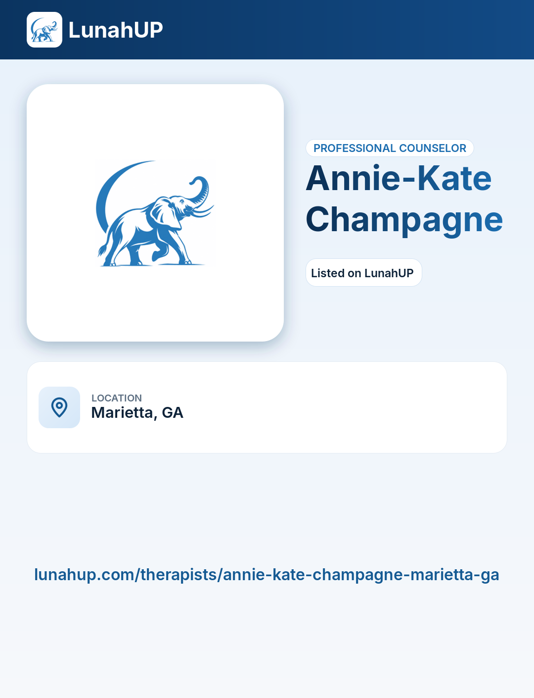 Annie-Kate Champagne. Professional counselor. 