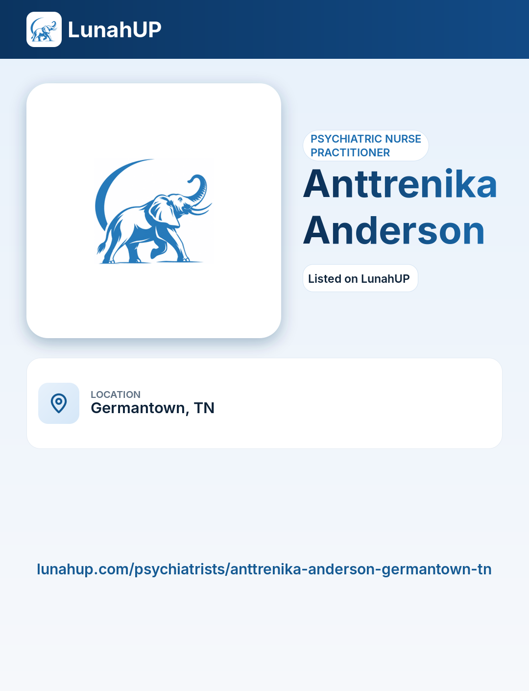 Anttrenika Anderson. Psychiatric nurse practitioner. 