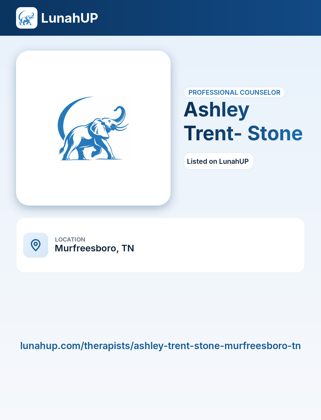 Ashley Trent- Stone. Professional counselor.