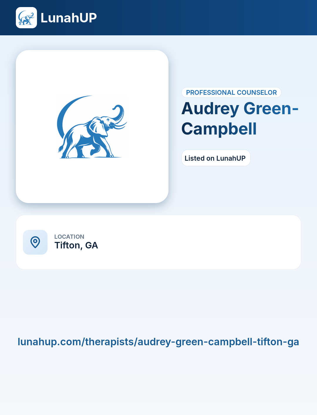 Audrey Green-Campbell. Professional counselor.