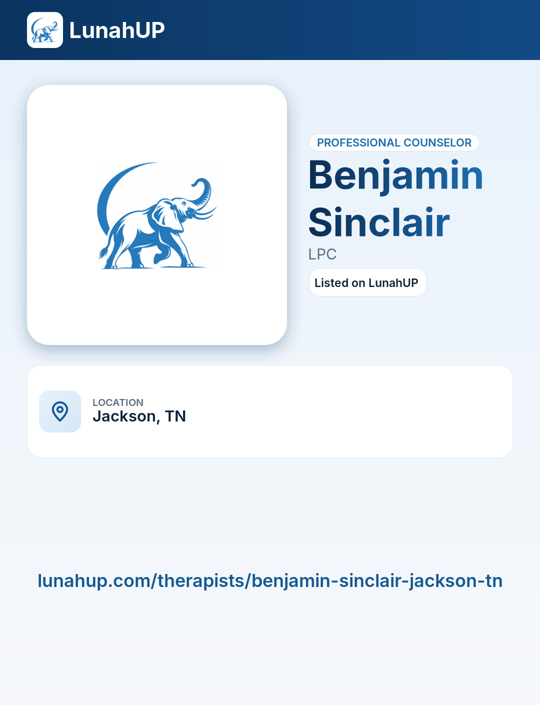 Benjamin Sinclair, LPC. Professional counselor.