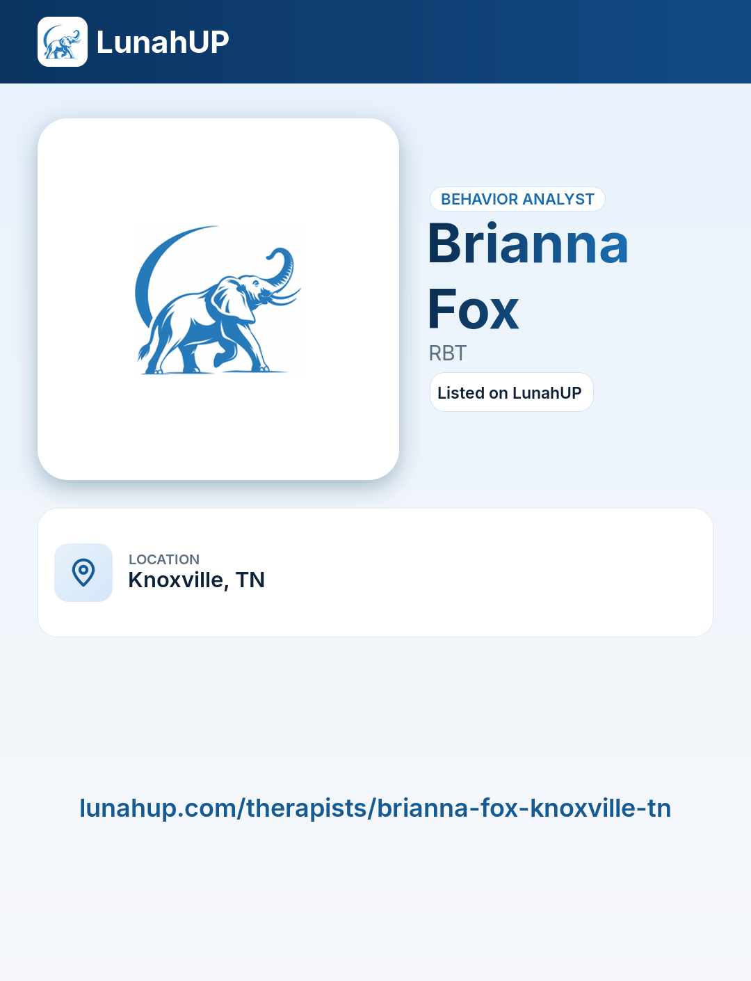 Brianna Fox, RBT. Behavior analyst. 