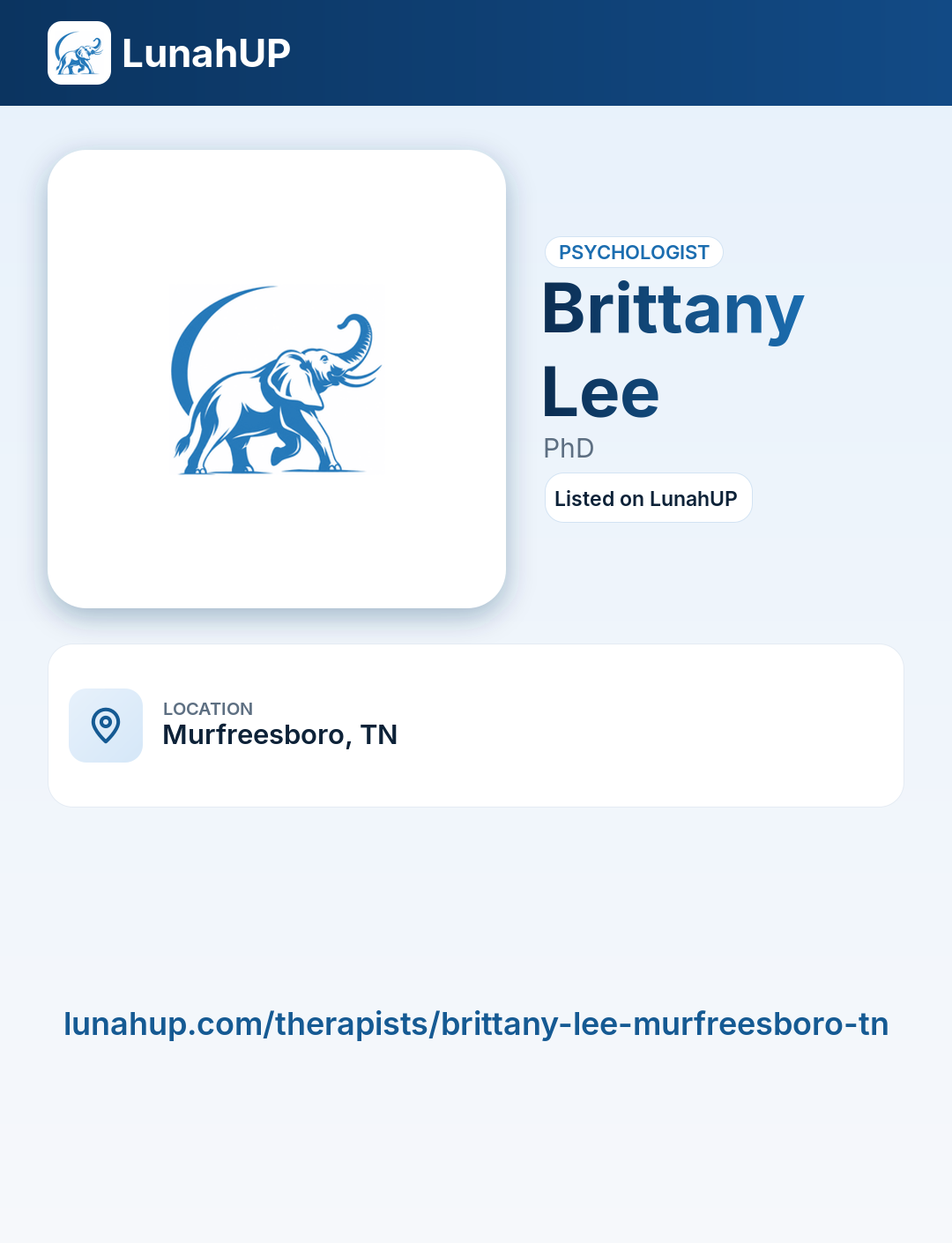 Brittany Lee, PhD. Psychologist. 