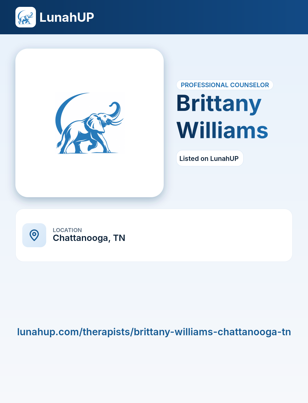 Brittany Williams. Professional counselor. 