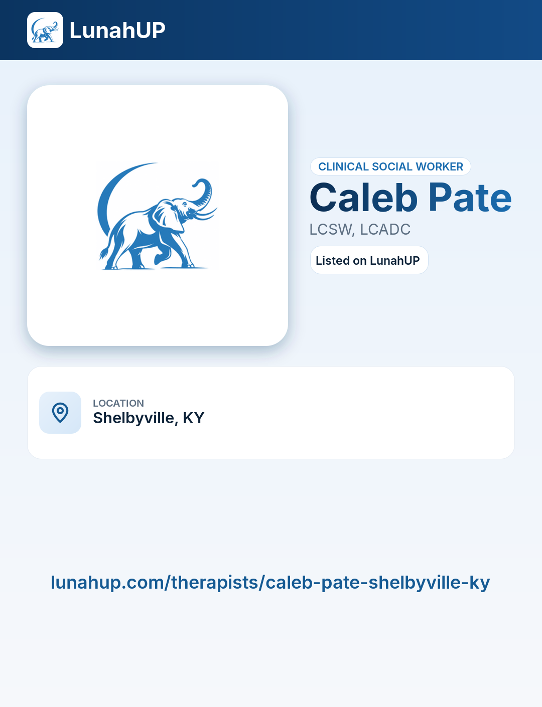 Caleb Pate, LCSW, LCADC. Clinical social worker. 