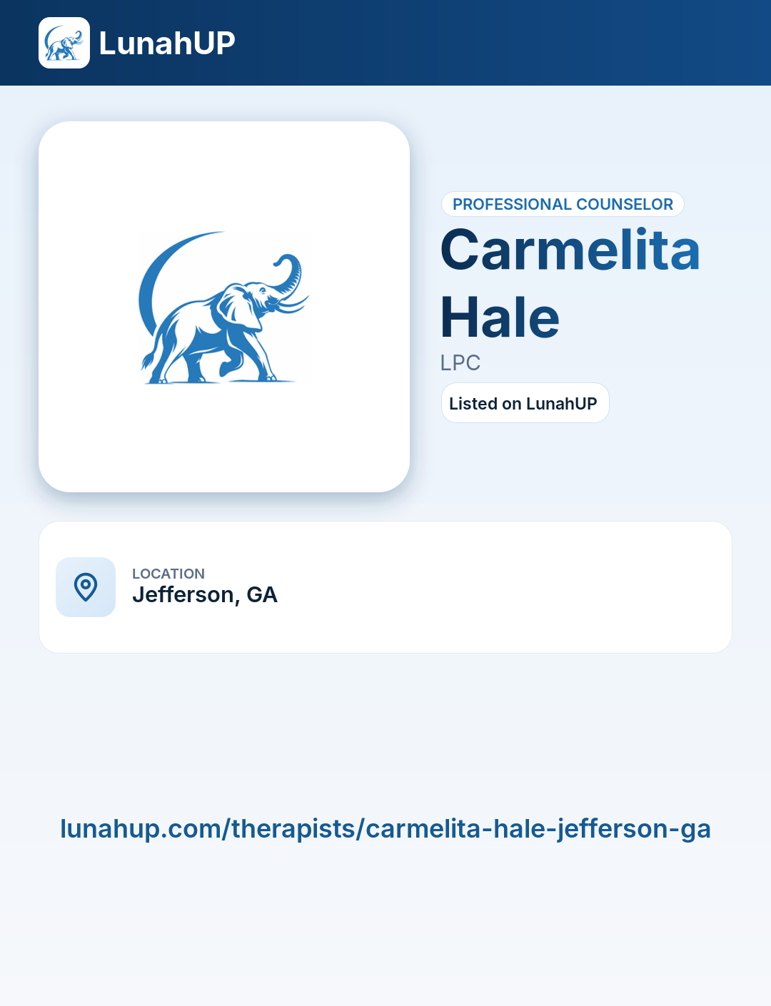 Carmelita Hale, LPC. Professional counselor. 