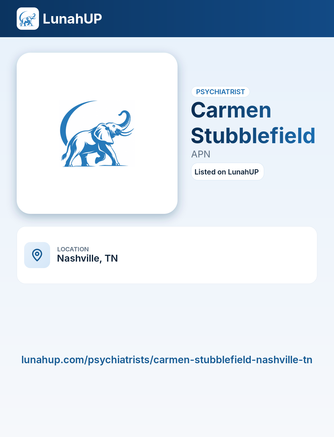 Carmen Stubblefield, APN. Psychiatrist. 