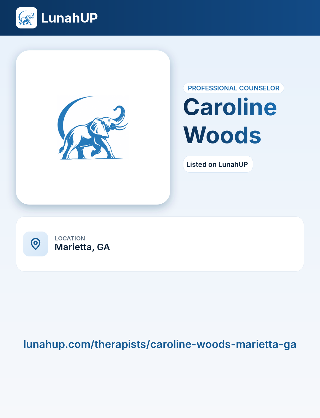 Caroline Woods. Professional counselor.