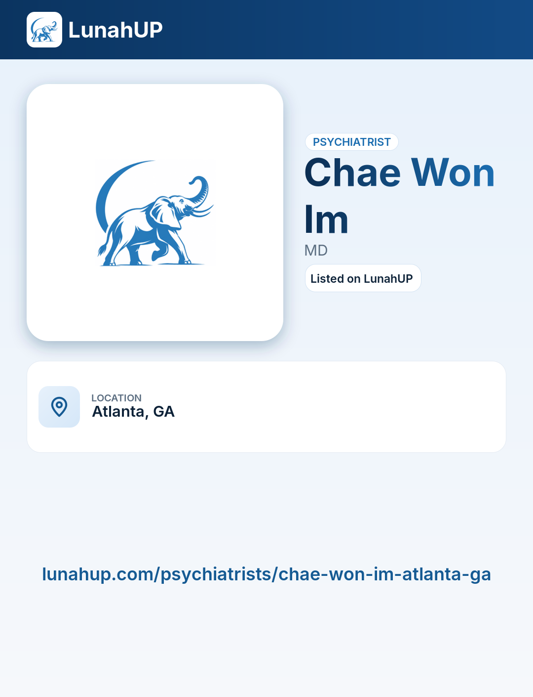 Chae Won Im, MD. Psychiatrist.