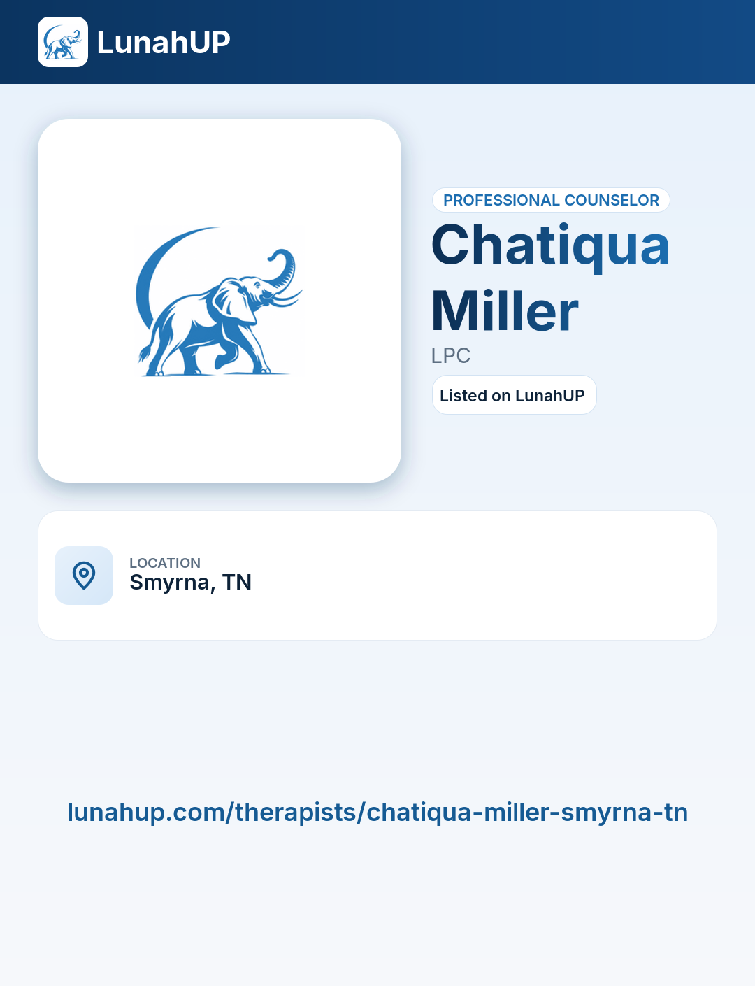 Chatiqua Miller, LPC. Professional counselor.