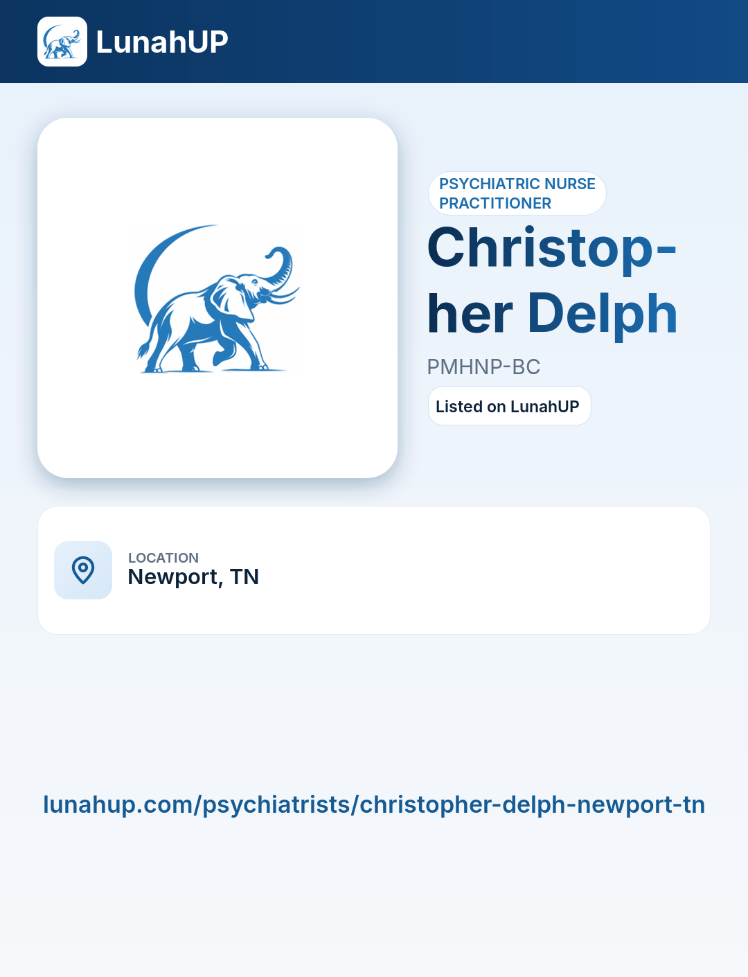 Christopher Delph, PMHNP-BC. Psychiatric nurse practitioner.