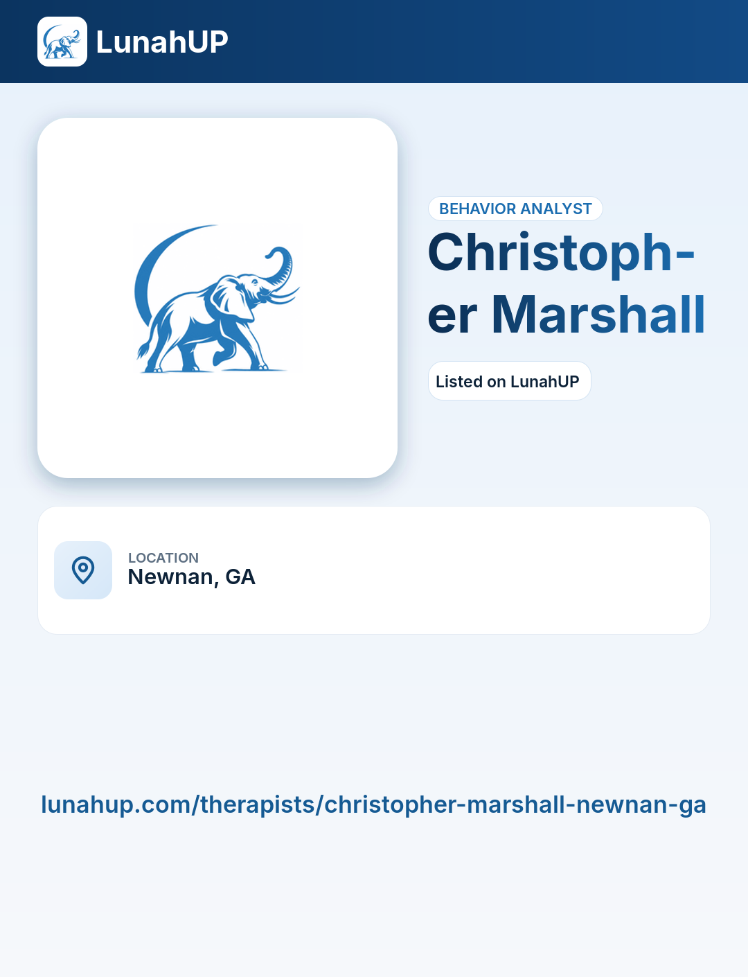 Christopher Marshall. Behavior analyst. 