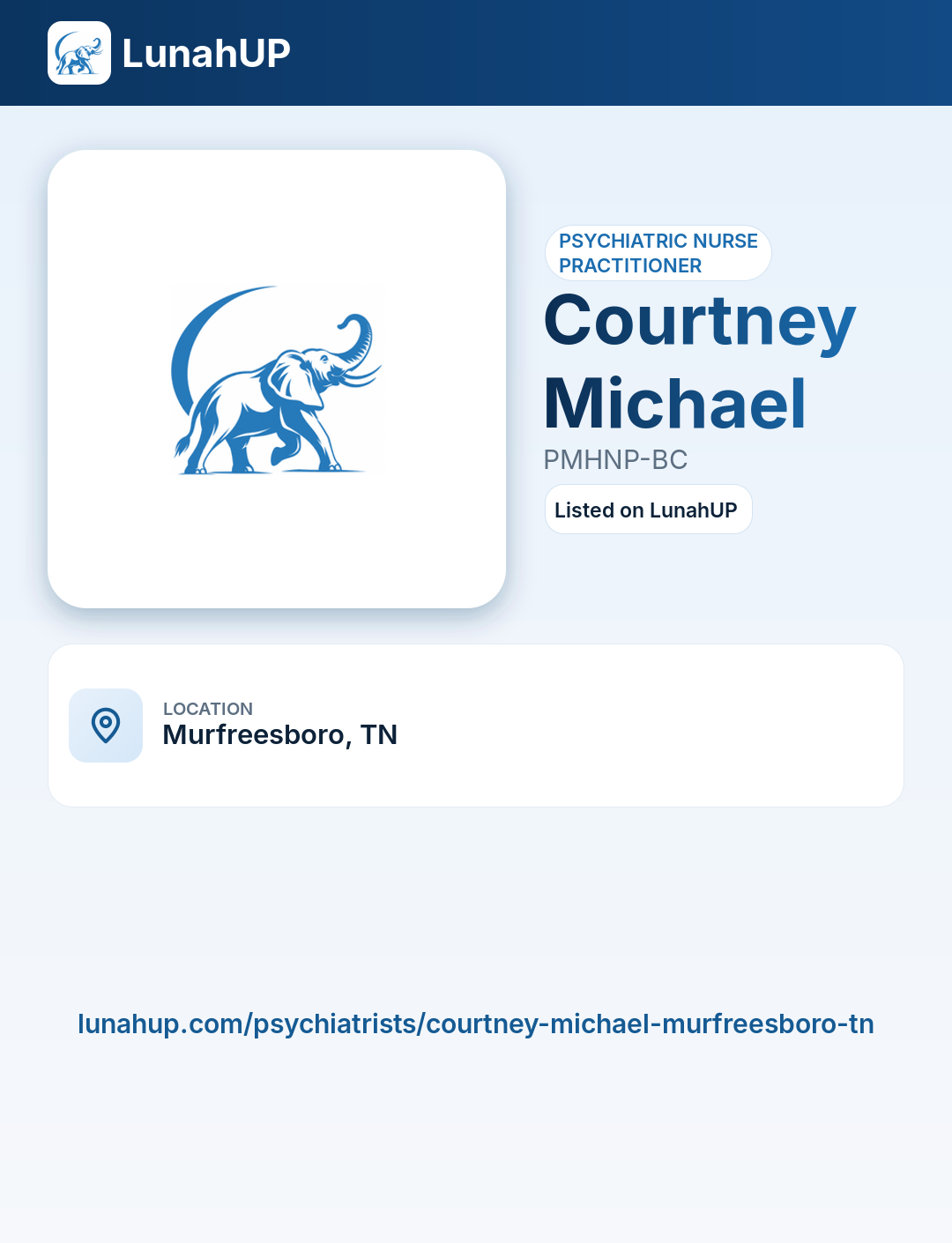 Courtney Michael, PMHNP-BC. Psychiatric nurse practitioner.