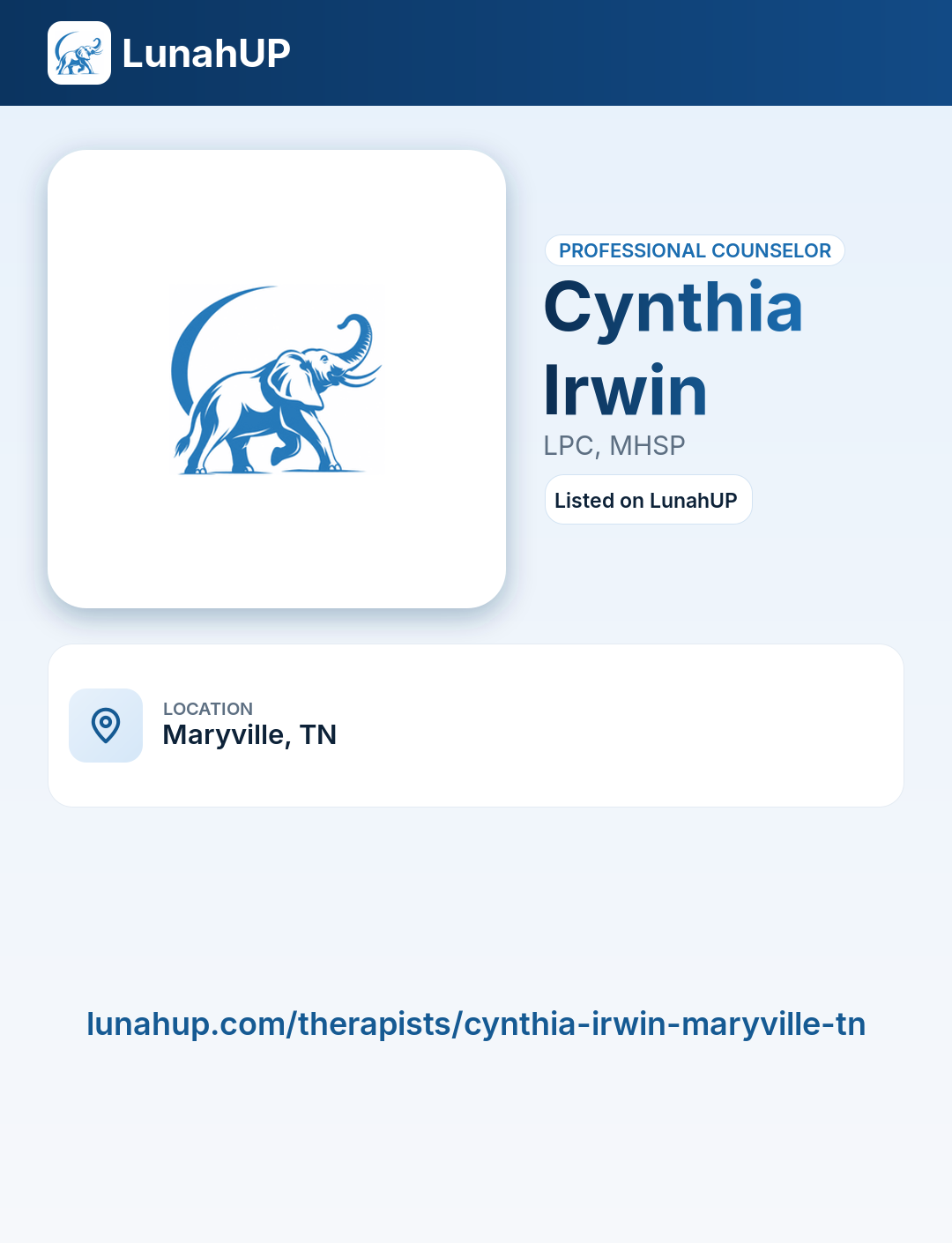 Cynthia Irwin, LPC, MHSP. Professional counselor. 