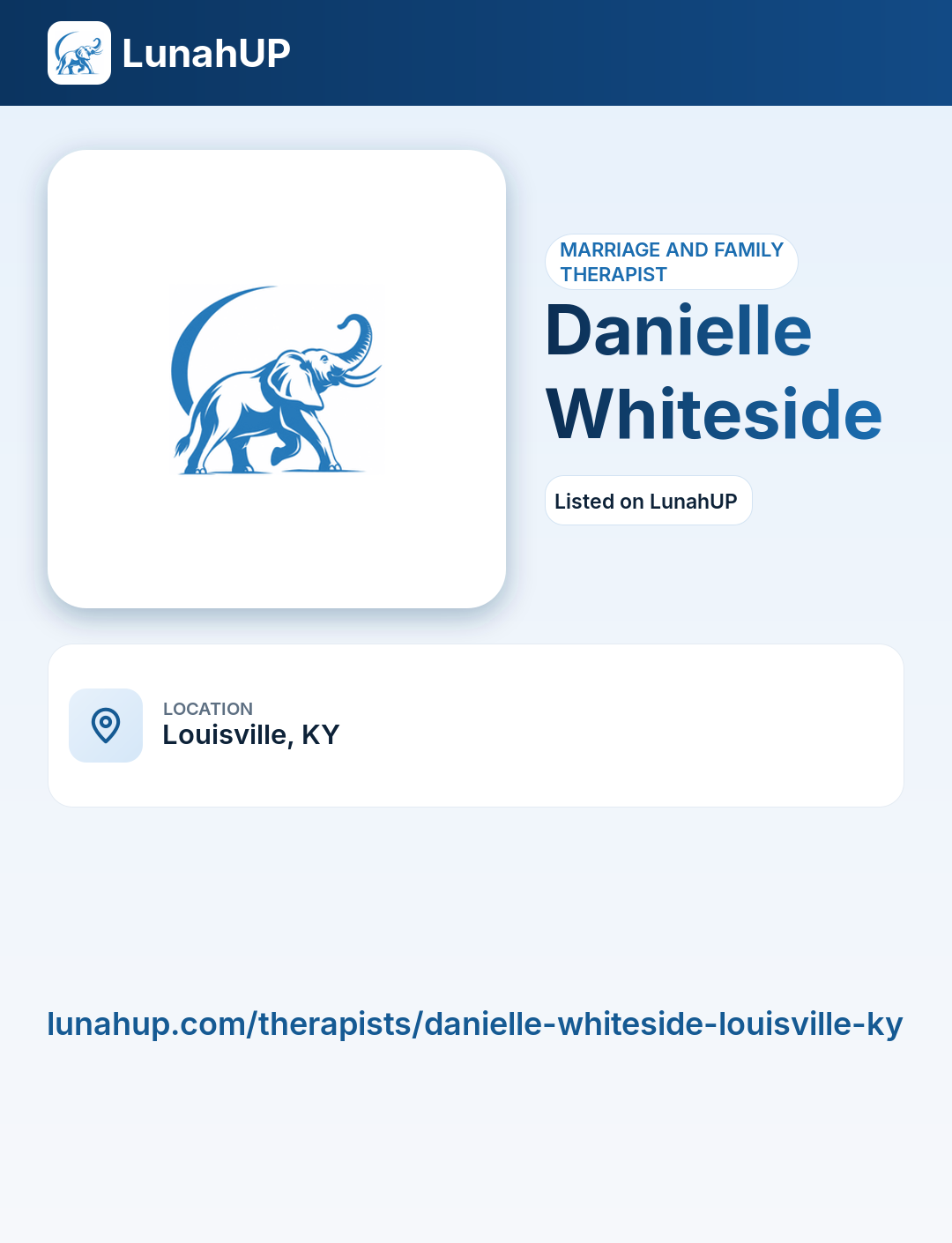 Danielle Whiteside. Marriage and family therapist. 