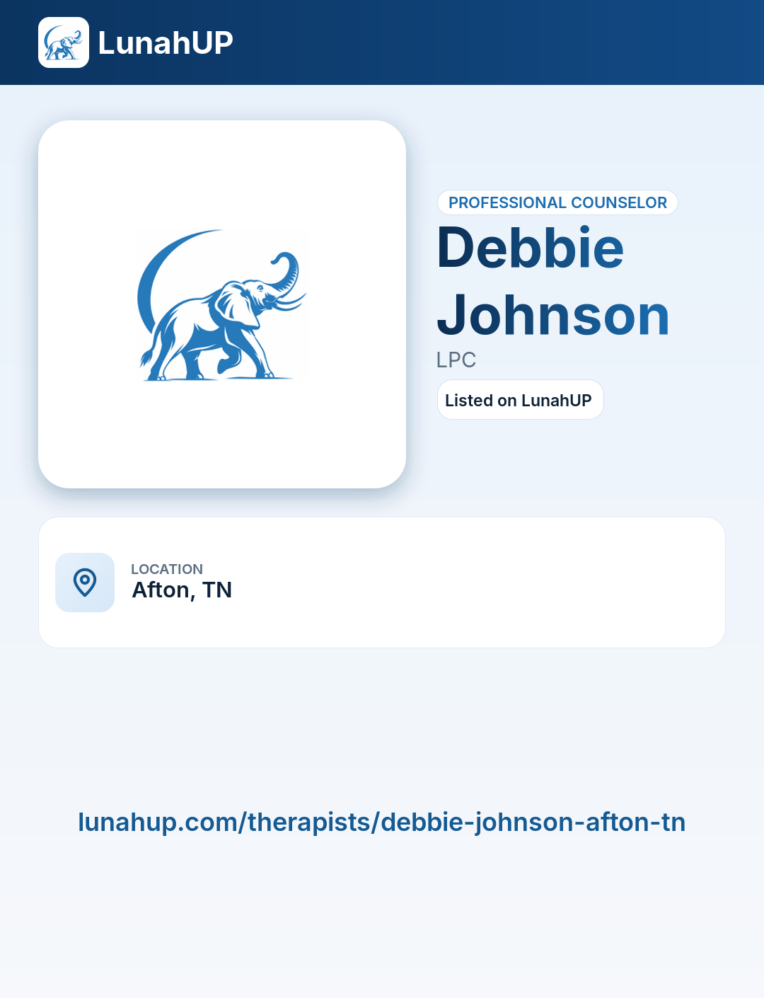 Debbie Johnson, LPC. Professional counselor.