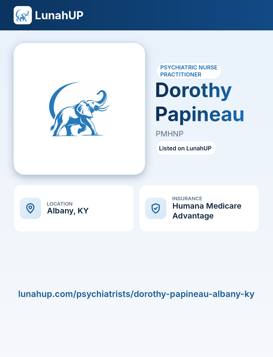 Dorothy Papineau, PMHNP. Psychiatric nurse practitioner. 