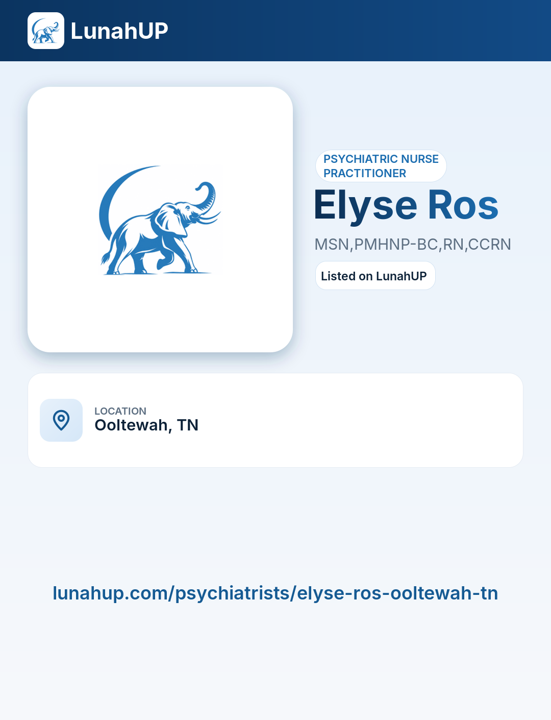Elyse Ros, MSN,PMHNP-BC,RN,CCRN. Psychiatric nurse practitioner.