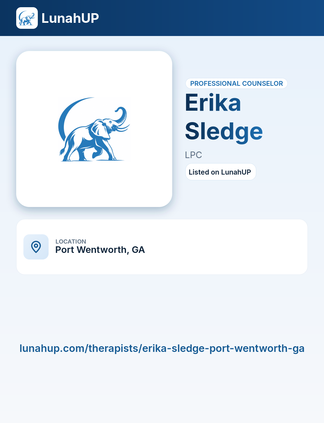 Erika Sledge, LPC. Professional counselor. 
