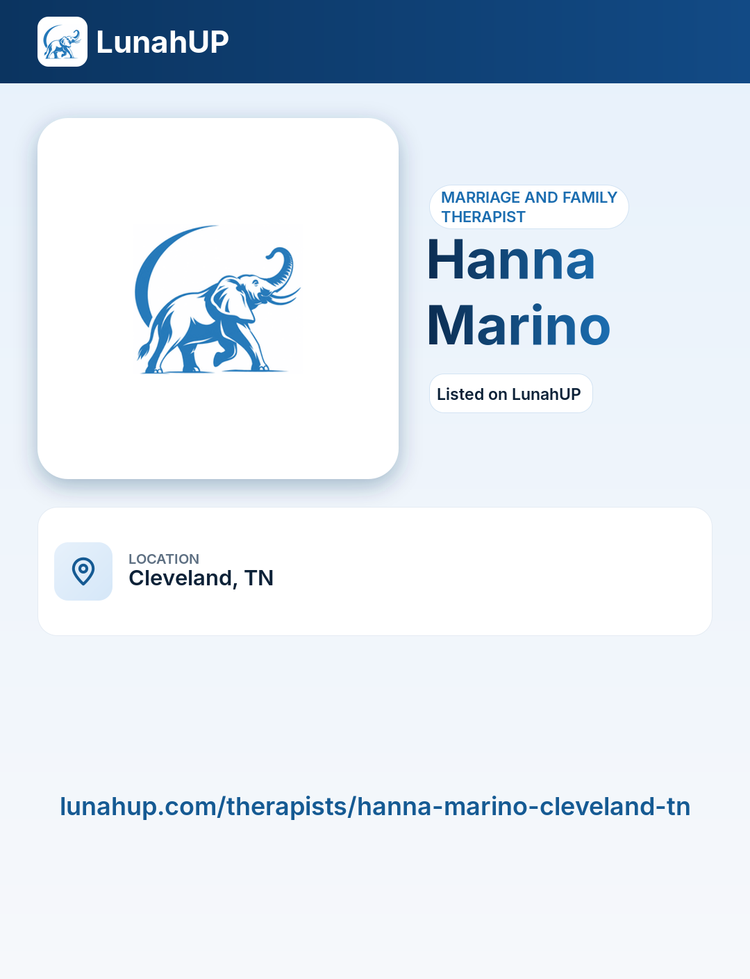 Hanna Marino. Marriage and family therapist. 
