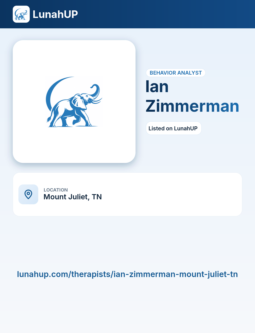 Ian Zimmerman. Behavior analyst.