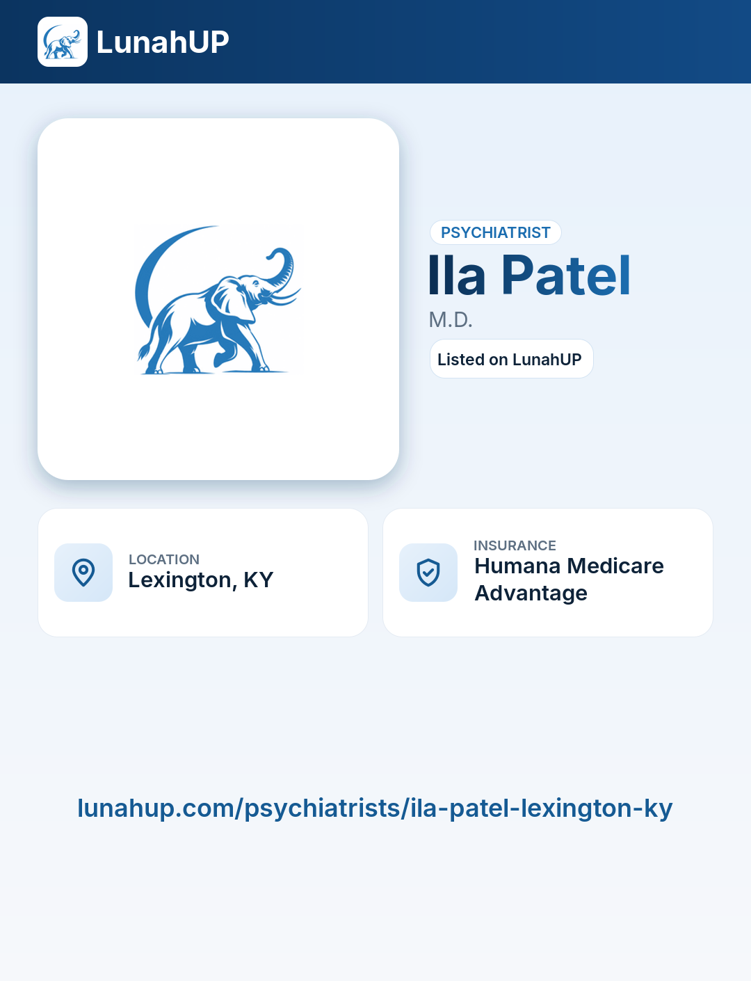 Ila Patel, M.D.. Psychiatrist.