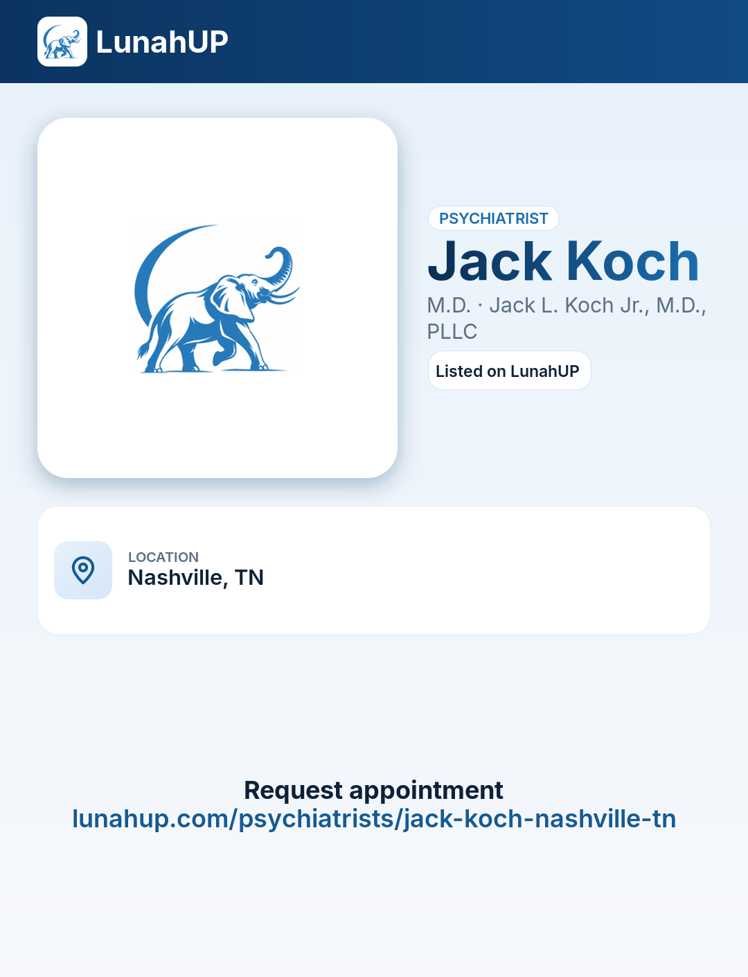 Jack Koch, M.D.. Psychiatrist.