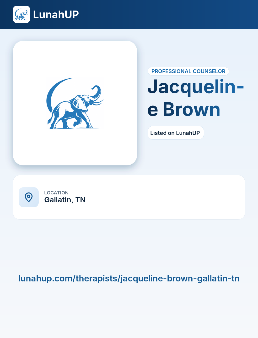 Jacqueline Brown. Professional counselor. 