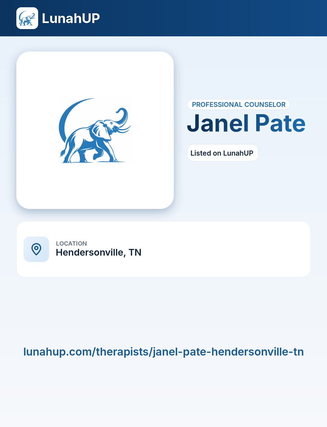 Janel Pate. Professional counselor.