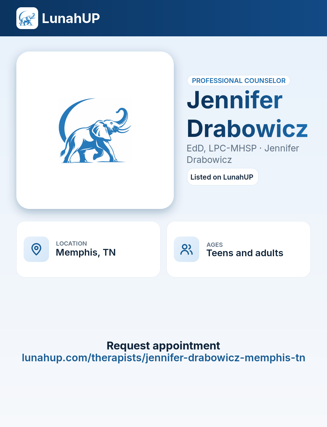 Jennifer Drabowicz, EdD, LPC-MHSP. Professional counselor. For teens & adults. 