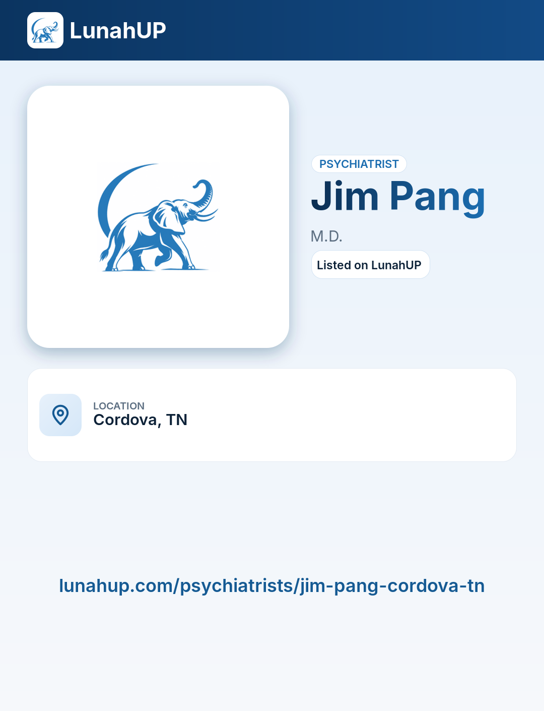 Jim Pang, M.D.. Psychiatrist.