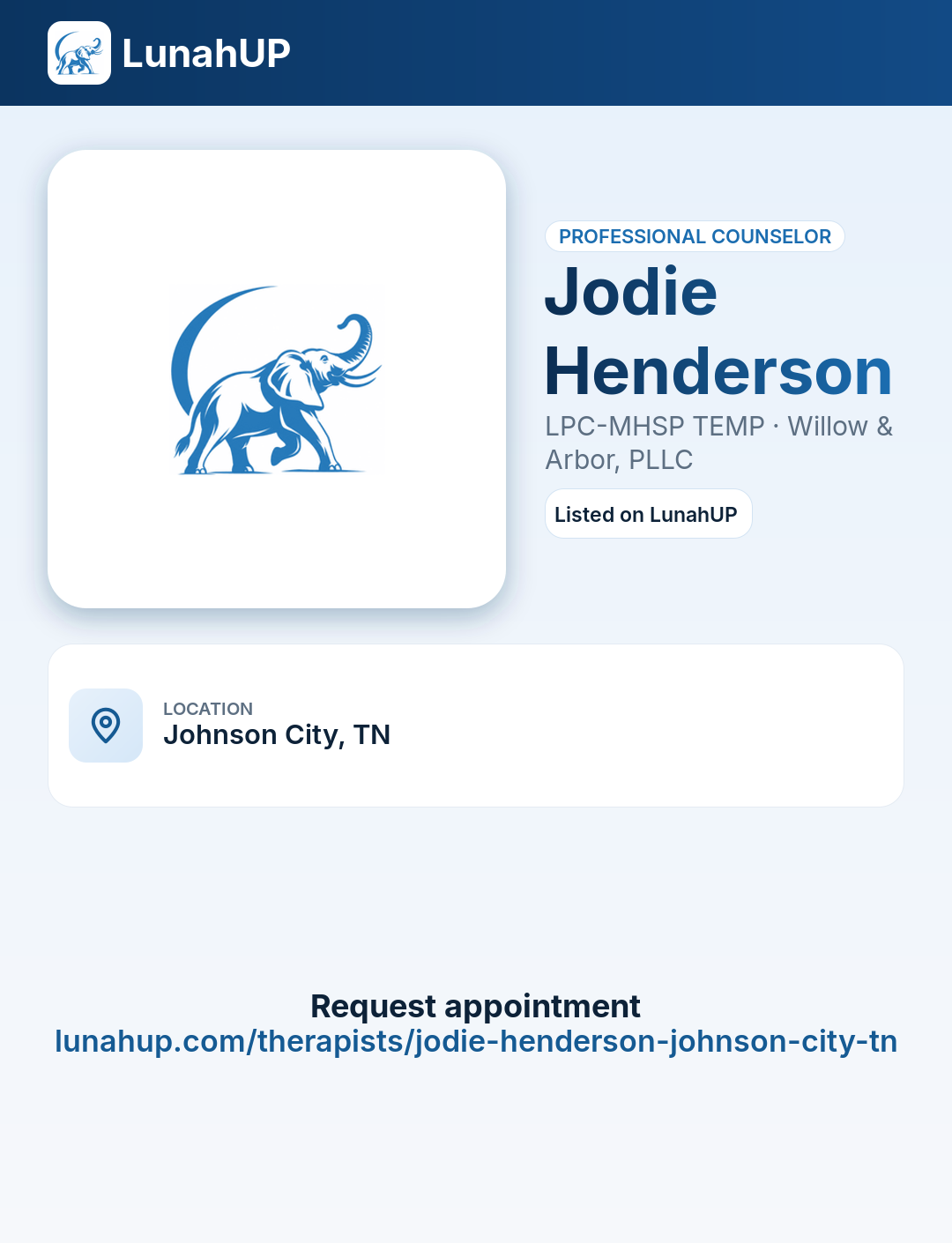Jodie Henderson, LPC-MHSP TEMP. Professional counselor.