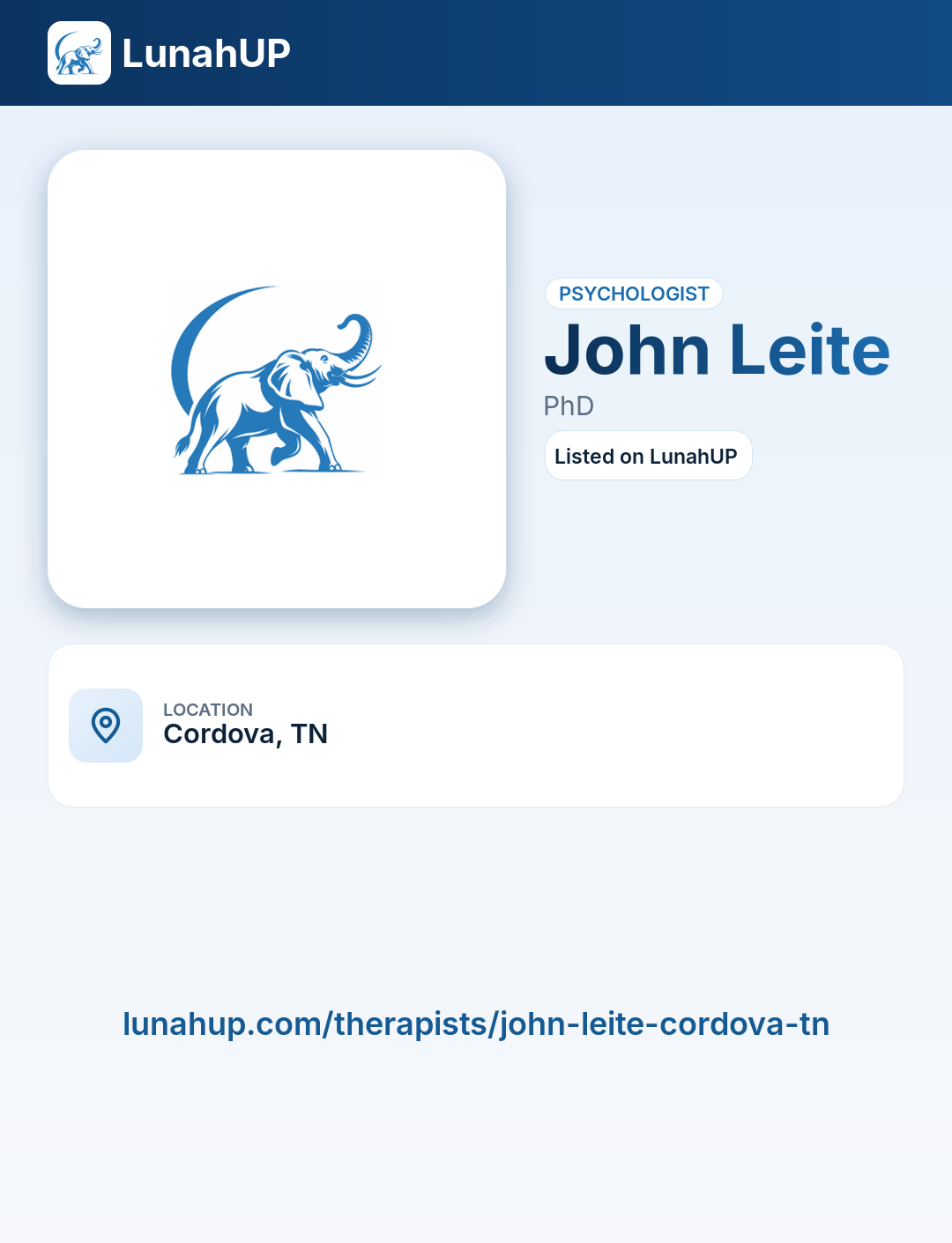 John Leite, PhD. Psychologist. 