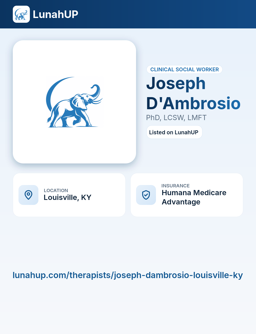 Joseph D'Ambrosio, PhD, LCSW, LMFT. Clinical social worker.