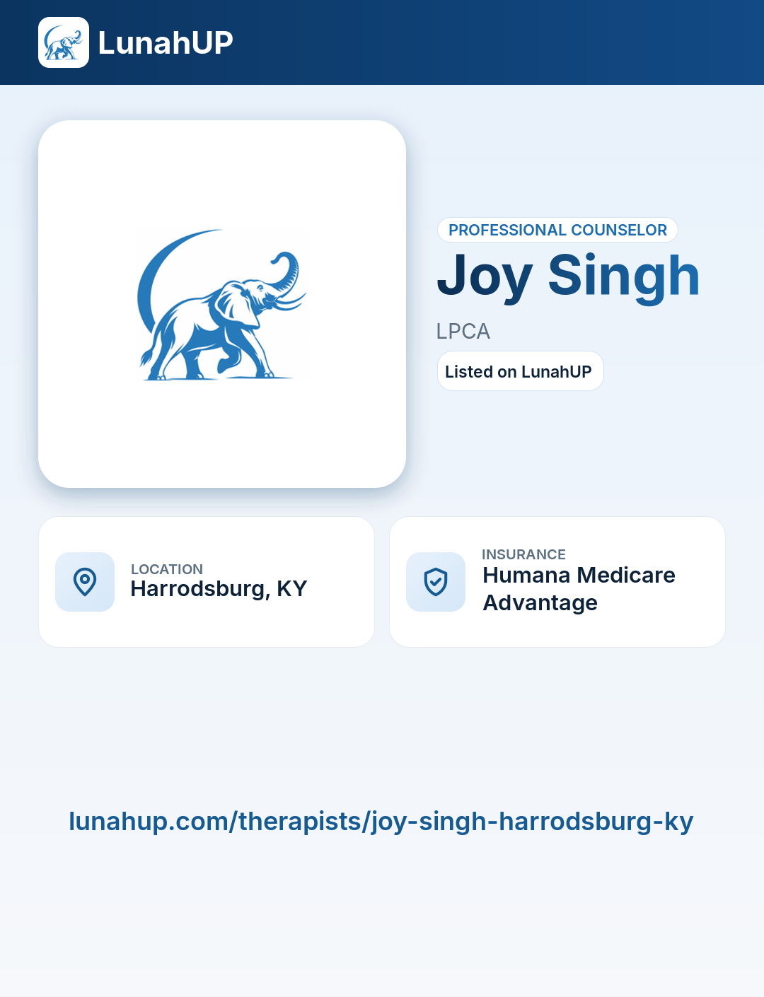 Joy Singh, LPCA. Professional counselor. 