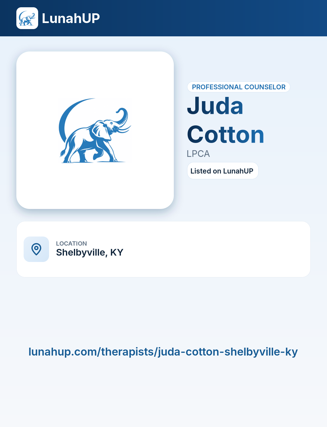 Juda Cotton, LPCA. Professional counselor.