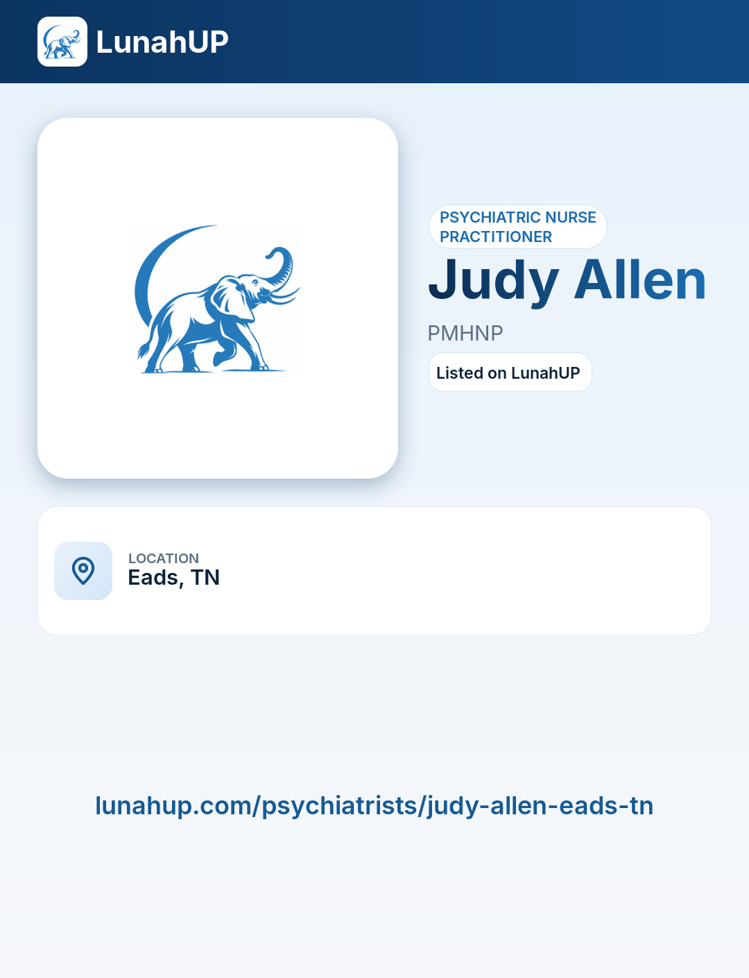 Judy Allen, PMHNP. Psychiatric nurse practitioner.