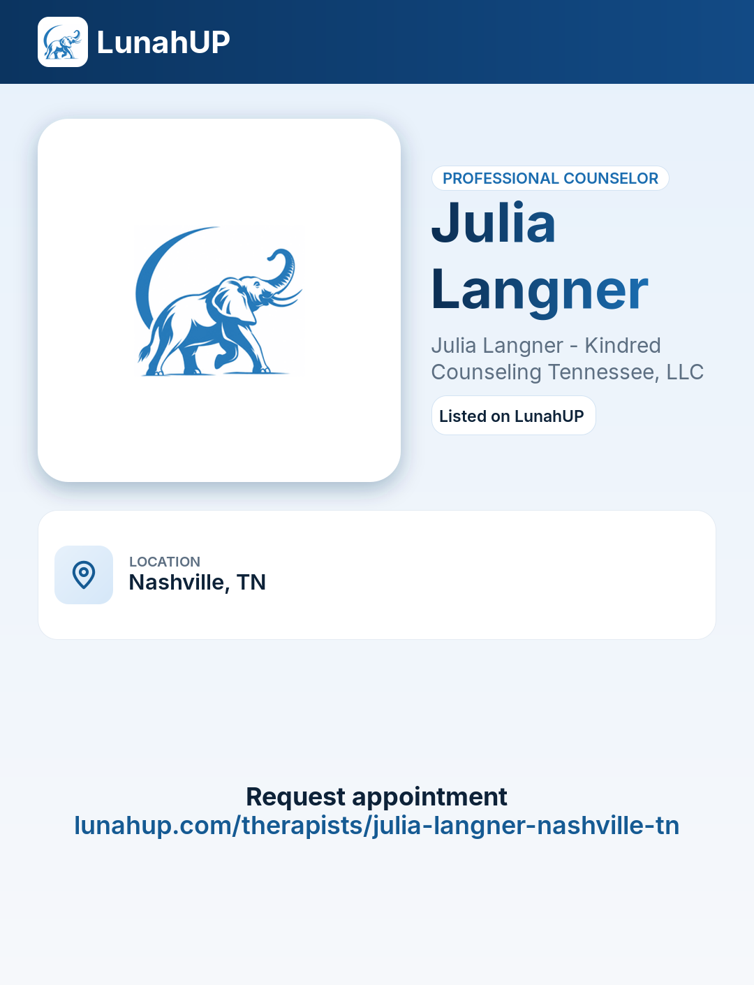 Julia Langner. Professional counselor.